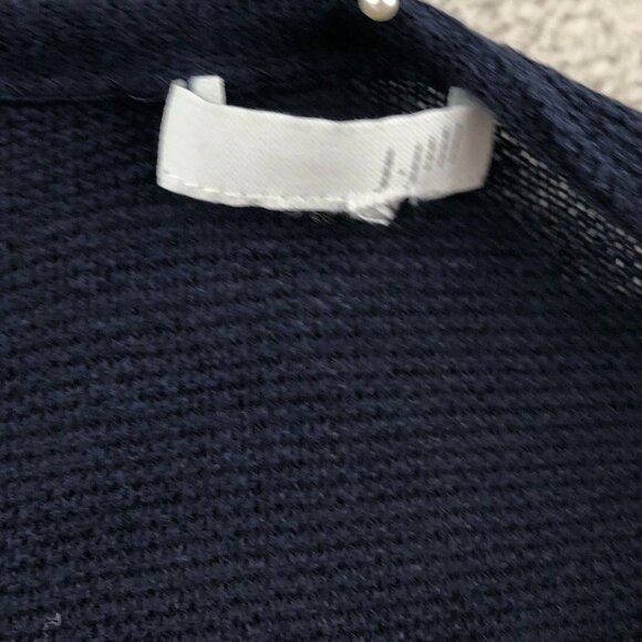J. Jill Women's Cardigan Sweater Small Navy Blue Open Front Long Sleeve Knit - Picture 3 of 10